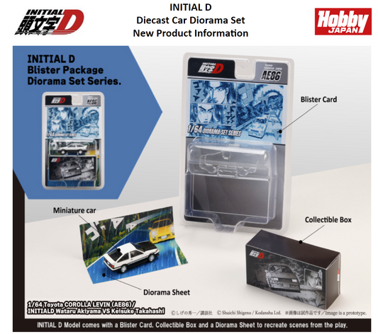 1/64 Toyota Corolla Levin AE86 Initial D Wataru Akiyama vs Keisuke Takahashi